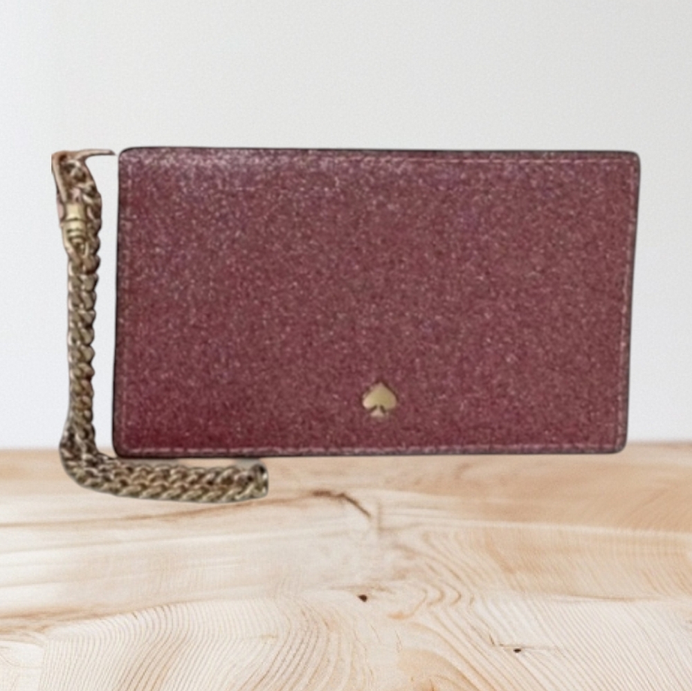 Kate Spade Glitter Pink Cardholder NWOT